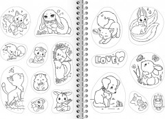 Раскраска-стикербук «Котики» - Фото 1