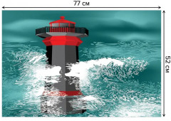 Коврик для ванной комнаты «Маяк в волнах» - Фото 2