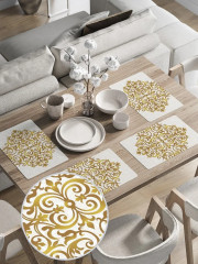 Набор салфеток сервировочных «Золотой дамасский узор» - Фото 2