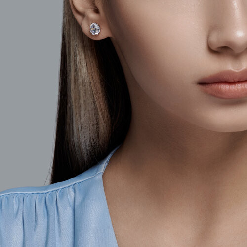 Серьги из серебра с фианитами