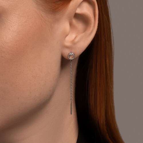 Серьги из серебра с фианитами