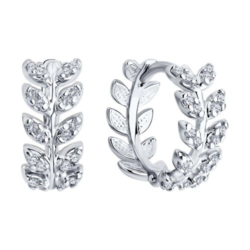 Серьги из серебра с фианитами