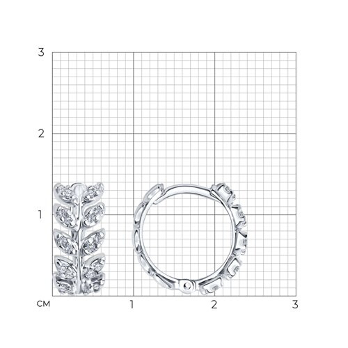 Серьги из серебра с фианитами