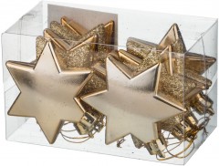 Набор елочных украшений «Звездочки» (10 шт, 6 см) - Фото 1