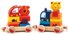 Деревянный конструктор-каталка «Маленький паровозик» - Фото 1