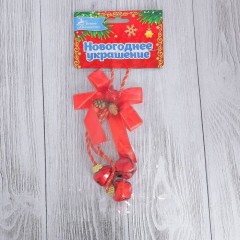 Украшение новогоднее «Бантик с бубенцами» (15 см) - Фото 1