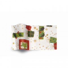 Бумага-тишью упаковочная «Новогодние подарки», 50х76 см - Фото 1