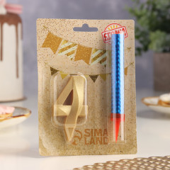 Набор «Свеча для торта с фонтаном. Цифра 4» - Фото 2