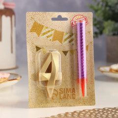 Набор «Свеча для торта с фонтаном. Цифра 4» - Фото 4