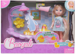 Набор игровой «Кукла в голубом платье в ванной комнате» - Фото 1