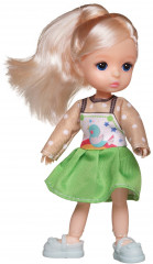 Кукла со стеклянными глазами в бело-зеленом платье - Фото 2