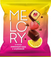 Конфеты помадные со вкусом лимонного курда с клубникой «Melory» - Фото 1