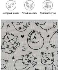 Короб складной для хранения «Котик черный на сером» - Фото 4