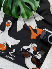 Полотенце вафельное пляжное «Черный гусь обнимусь» - Фото 2