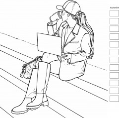 Раскраска «Fashion Girl. Фотоаппарат» - Фото 6