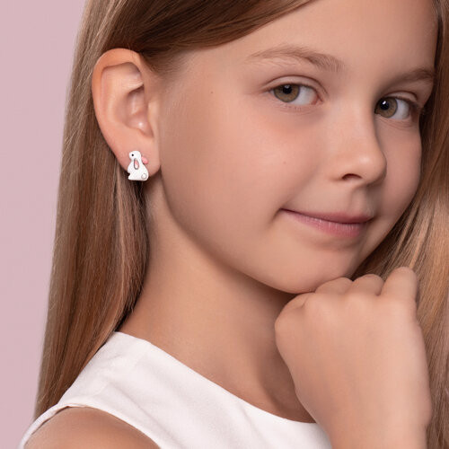 Серьги из серебра с эмалью