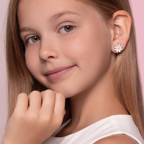 Серьги из серебра с эмалью