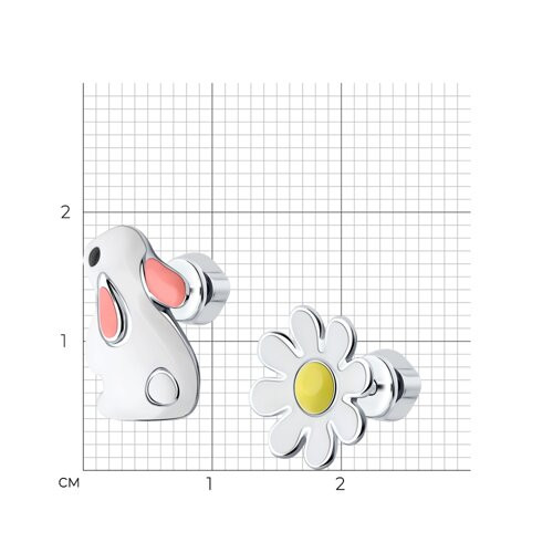 Серьги из серебра с эмалью