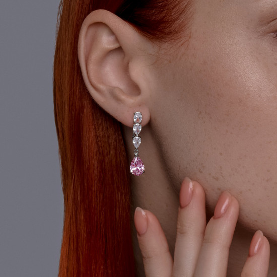 Серьги из серебра с фианитами