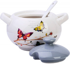 Сахарница с крышкой и ложкой «Бабочки в саду» - Фото 2