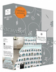 Комплект постельного белья «Совы» (арт. 7184/1, евро, бязь, 2 наволочки 70х70) - Фото 1