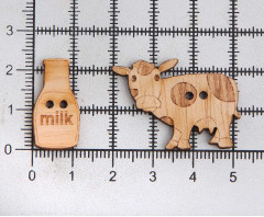Набор пуговиц-фигурок «Корова и молоко» - Фото 2