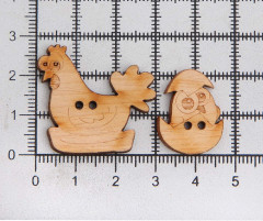 Набор пуговиц-фигурок «Курица и цыпленок» - Фото 2