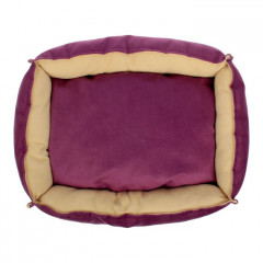 Лежанка под замшу с двусторонней подушкой, 48х33х11 см, цвет в ассортименте - Фото 1