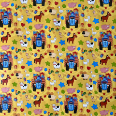 Бумага упаковочная «Синий трактор», желтый - Фото 2