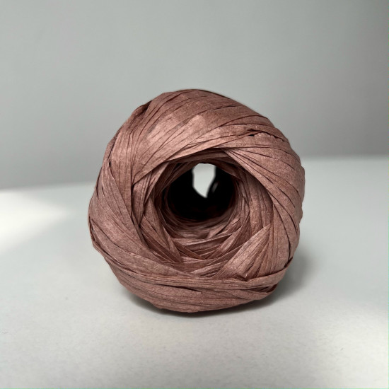 Лента «Рафия», розово-коричневый