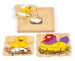 Деревянный пазл "Курочка" - Фото 1