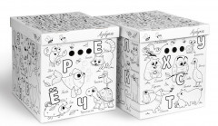 Короб-раскраска для хранения «Азбука» (2 шт), большой - Фото 1