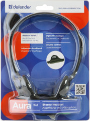 Наушники-гарнитура проводные Aura HN-102 (черный) - Фото 2