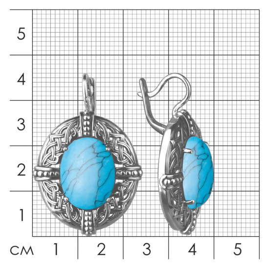 Серьги из серебра с бирюзой
