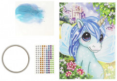 Аппликация из перьев и страз «Единорог» - Фото 1