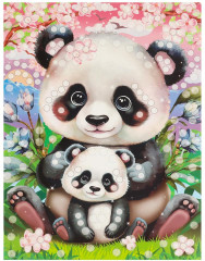 Аппликация из пайеток и страз «Панды» - Фото 2