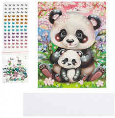 Аппликация из пайеток и страз «Панды» - Фото 1