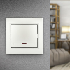 Выключатель одноклавишный с подсветкой - Фото 1