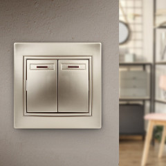 Выключатель двухклавишный с подсветкой - Фото 3