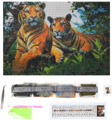 Мозаика алмазная «Тигры» - Фото 1