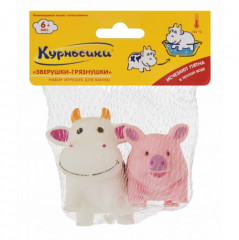 Набор игрушек для ванны с исчезающими пятнами «Зверушки-грязнушки» (2 шт.) - Фото 1