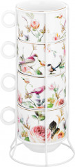 Набор кружек на металлической подставке «Певчие птички» - Фото 4