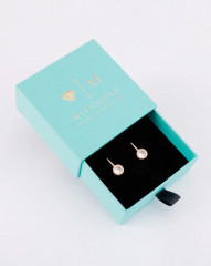 Серьги позолоченные с крупным камнем - Фото 1