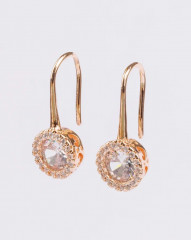 Серьги позолоченные с крупным камнем - Фото 3