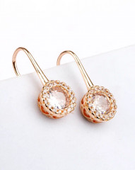 Серьги позолоченные с крупным камнем - Фото 4