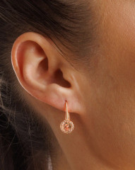 Серьги позолоченные с крупным камнем - Фото 7