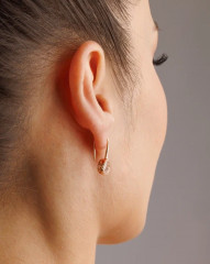 Серьги позолоченные с крупным камнем - Фото 8