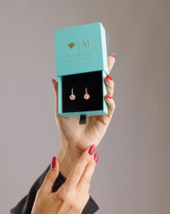 Серьги позолоченные с крупным камнем - Фото 11