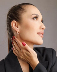 Серьги позолоченные с крупным камнем - Фото 12