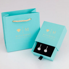 Серьги посеребренные с камнем - Фото 1